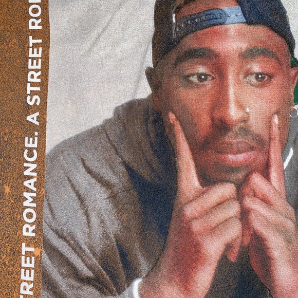 Tupac Poetic Justice Movie Split Neck T-shirt Shirt Black Orange Size L - Picture 6 of 6